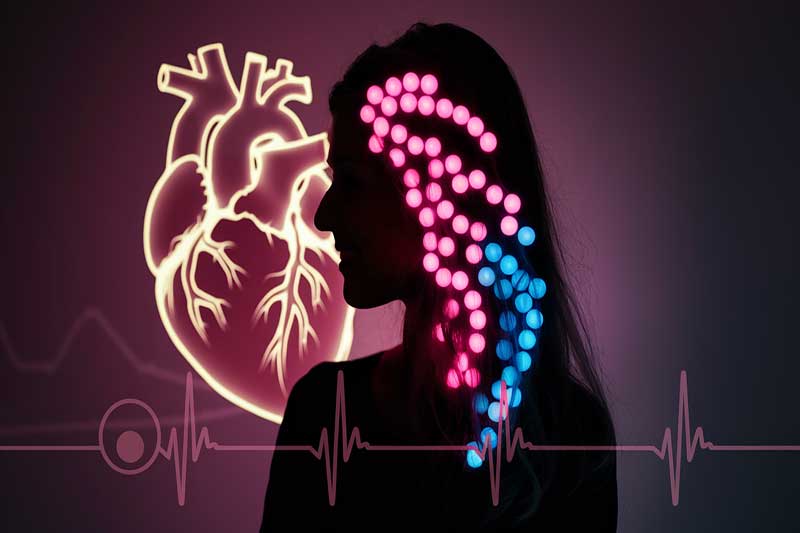 Illustration des œstrogènes et de leur impact sur la santé cardiaque après la ménopause